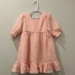 Wonder Nation Pink Textured Ruffle Girls Dress 5t Flower girl Spring Summer